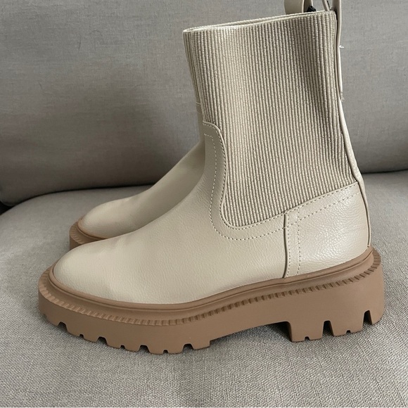 Mango Platform Track-Sole Ankle Boots Ecru Ivory Women’s Size EU 38 US 7.5 - Picture 12 of 12